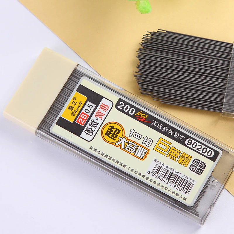 200Pcs 2B Mechanical Pencil Lead Refills 0.5mm & 0.7mm Drawing