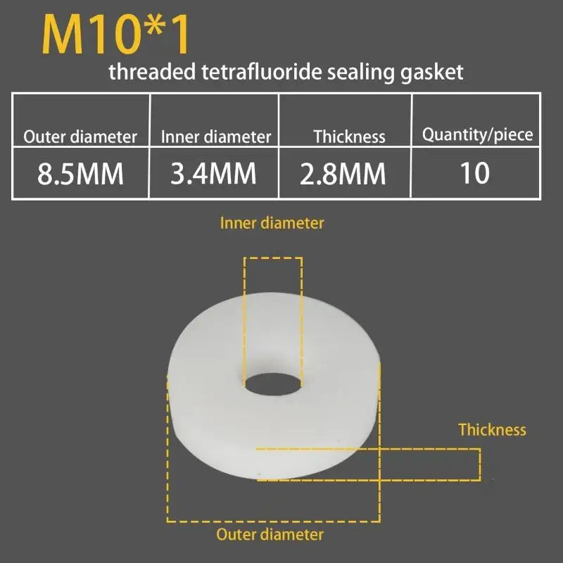 PTFE Air Seal Washers M8 M10 M12 – 10/100 Pack O-Ring Gaskets