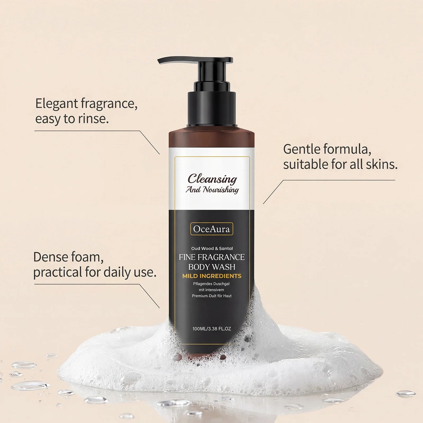 Refreshing Moisturizing Shower Gel Exfoliating Soothing Body Odor Remover Glowing Smoothing Rich Foam Daily Cleansing Body Wash Peaceful Pleasures Health and Wellness
