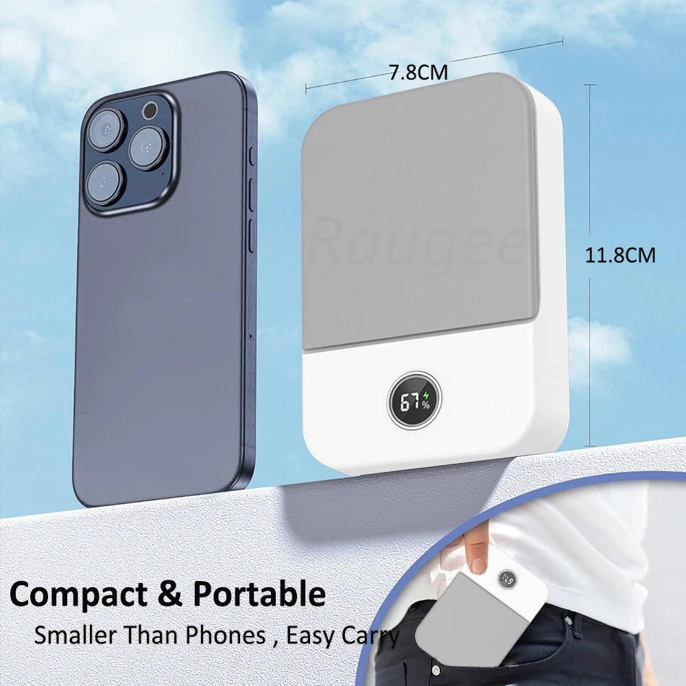 Waist Fan Portable Wearable Hanging Neck Fan USB Rechargeable Air Circulation Fan 3 Wind Speed Outdoor Bladeless Waist Clip Fan Peaceful Pleasures Health and Wellness