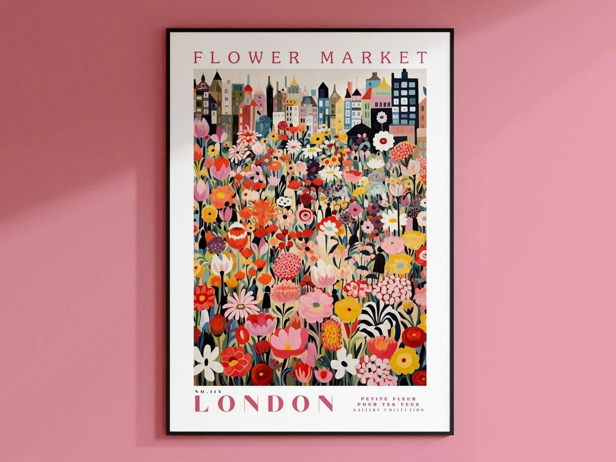 Amsterdam Flower Market Canvas Wall Art | Botanical Boho Print