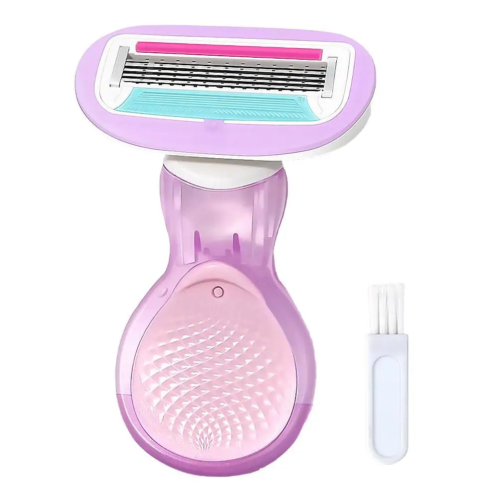 Portable Women Razor for Travel Face Leg Bikini Body Hair Shaving With Protective Net Blade Lady Manual Shaver Set Peaceful Pleasures Health and Wellness purple