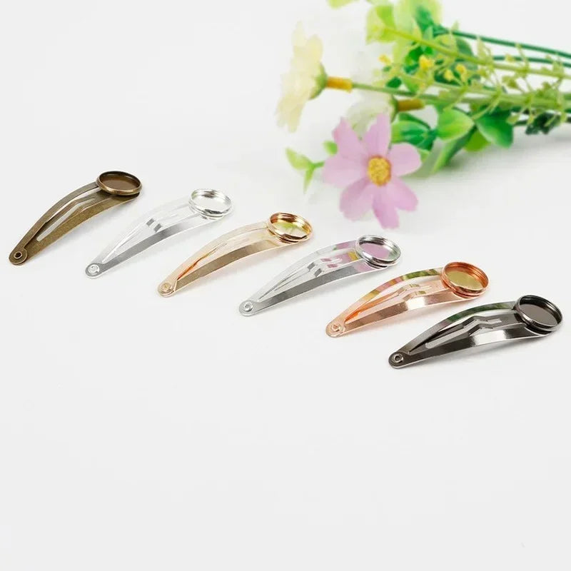 12mm Hairpin Hair Clip Cabochon Base Settings – 10pcs