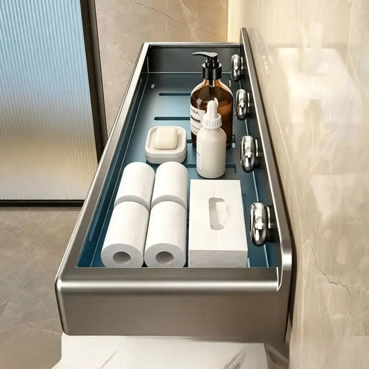 No-Drill Suction Cup Bathroom Wall Shelf & Shampoo Rack Bathroom Wall Shelf Peaceful Pleasures Health and Wellness