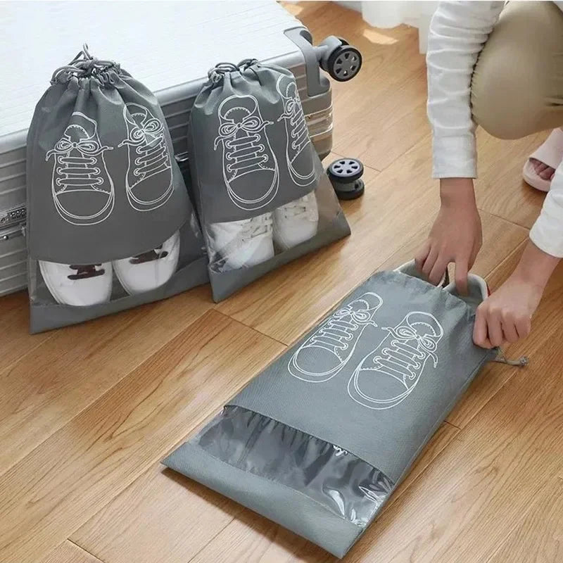 10-Pack Hanging Shoe Storage Bags | Non-Woven Closet Organizer