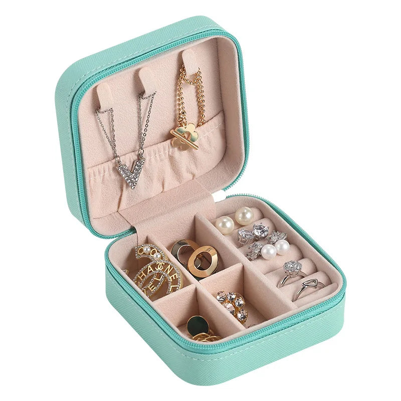 Mini Jewelry Storage Box Multifunctional Travel Jewelry Organizer Case for Stud Earrings Rings Necklaces Bracelets Peaceful Pleasures Health and Wellness