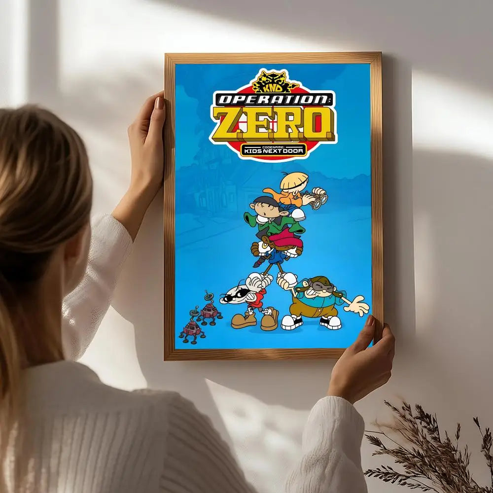 Cartoon C-Codename: Kids Next Door Poster HD Self Adhesive Waterproof Wall Art Ideal for Home Office Dorm Bedroom Great Gift Peaceful Pleasures Health and Wellness White3 21X30cmNoframe
