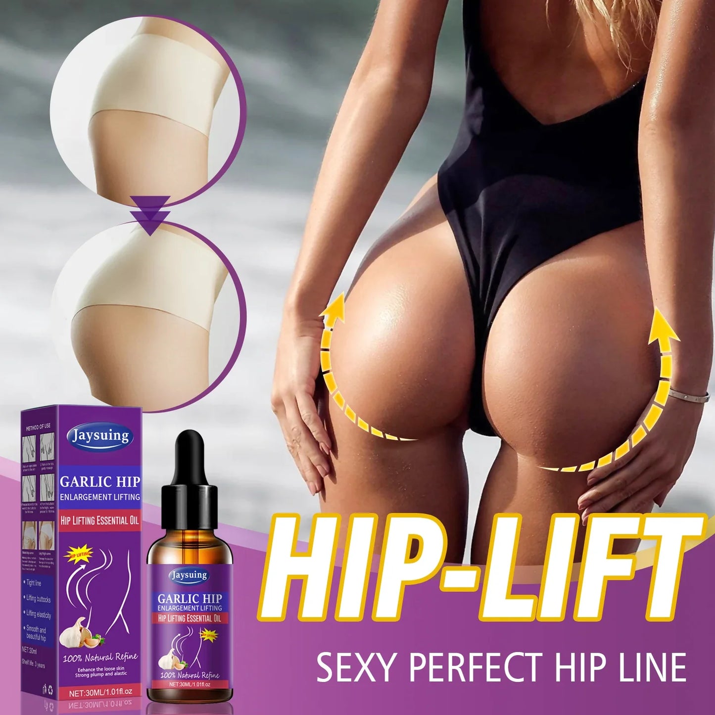 Hip Lifting Garlic Massage Oil – Firms, Tones & Hydrates