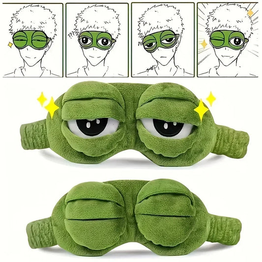 3D Frog Sleep Eye Mask – Soft Cotton Light Blocking Travel Sleep Eye Mask Peaceful Pleasures Health and Wellness