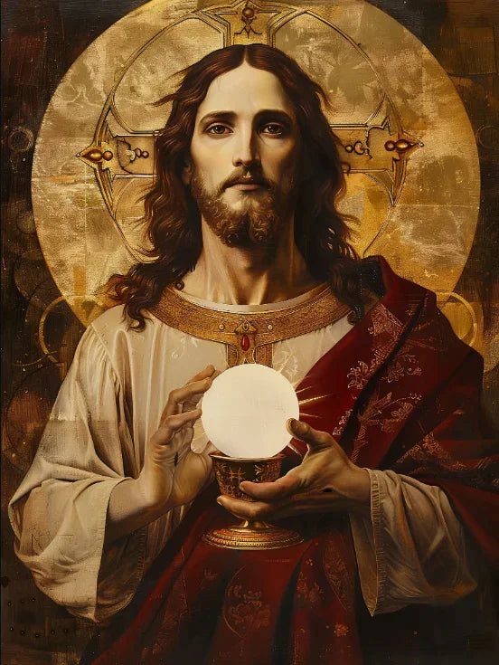 Sacred Heart Jesus & Virgin Mary Canvas Wall Art | Religious Print