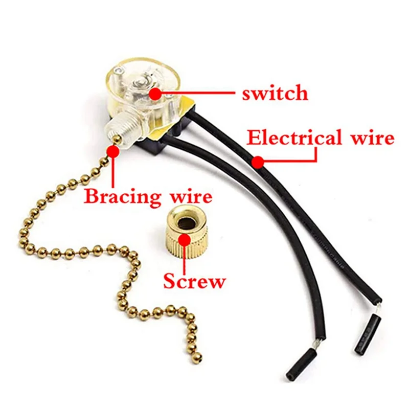 Zing Ear ZE-109 Pull Chain Light Switch Bronze 2-Pack