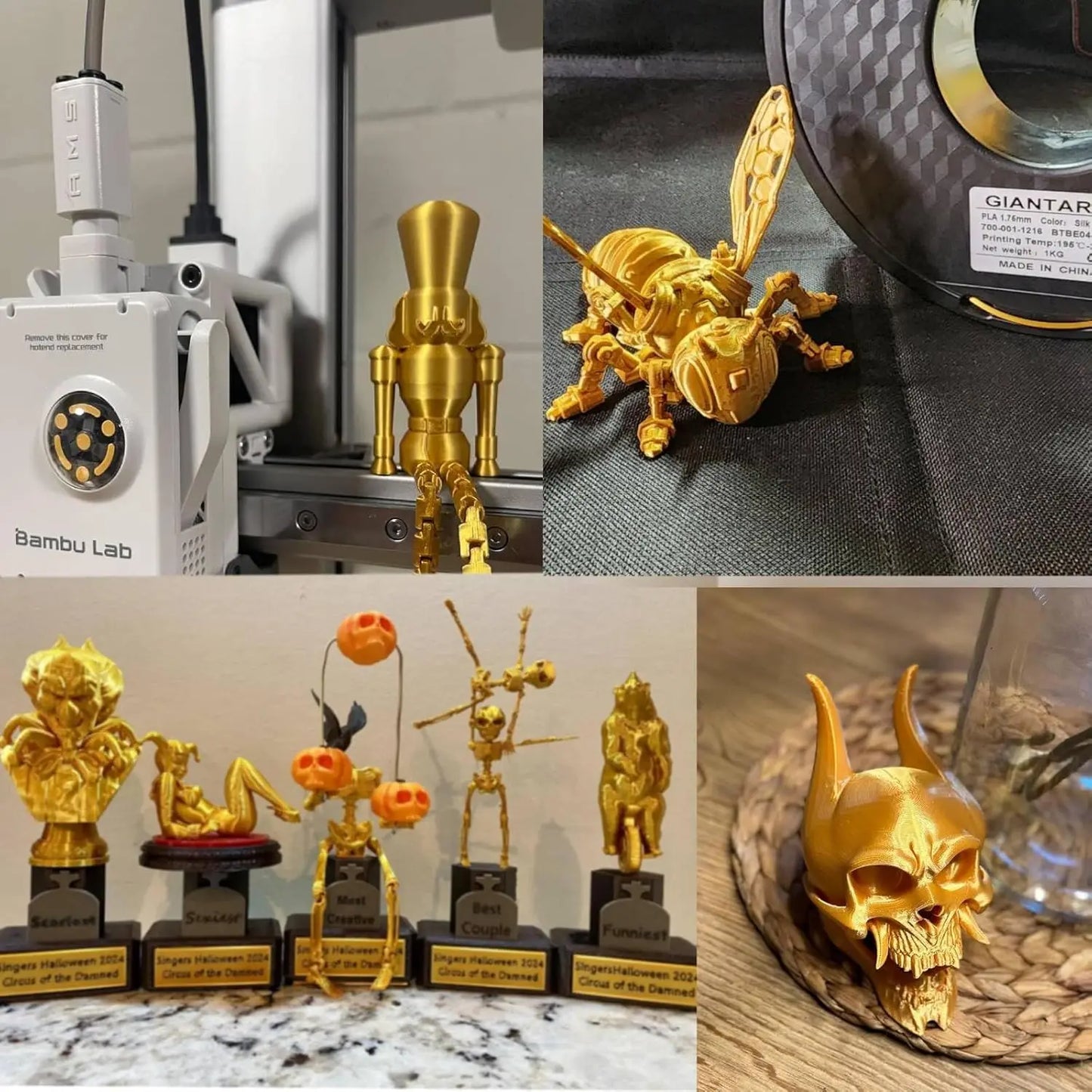 Metal-Like Shiny PLA Filament 1.75mm | 250g/500g/1kg Spool