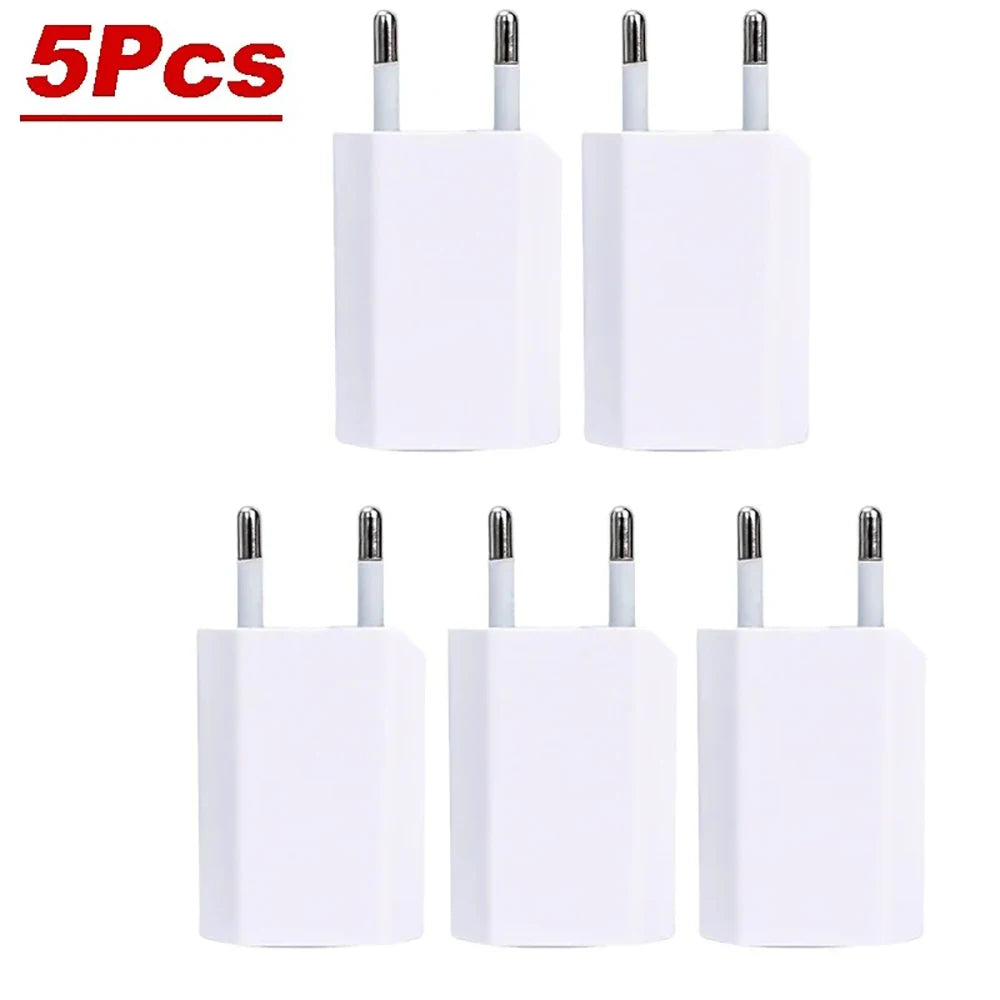 Mini USB EU Wall Charger 5V 1A | iPhone & Android 1–5 Pack