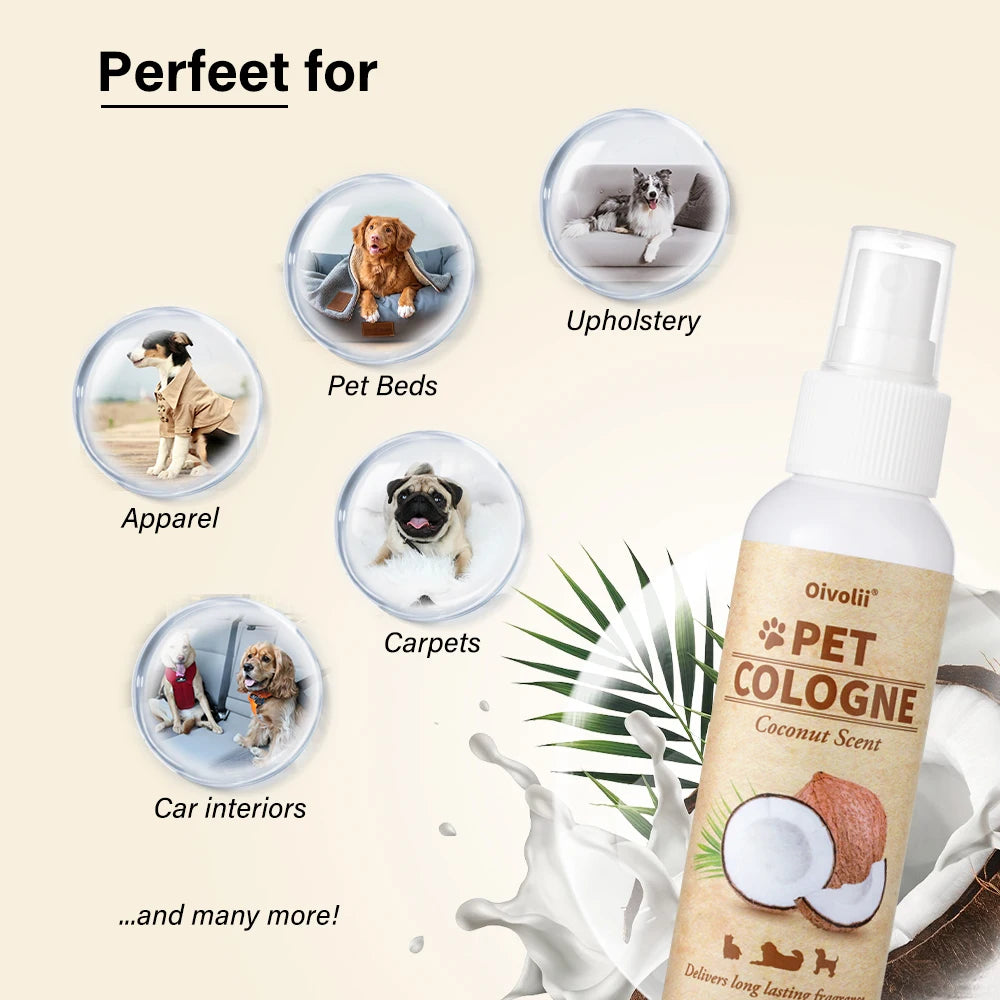 Pet Deodorizing Spray Dogs Coconut Scent Dog Cologne Long Lasting