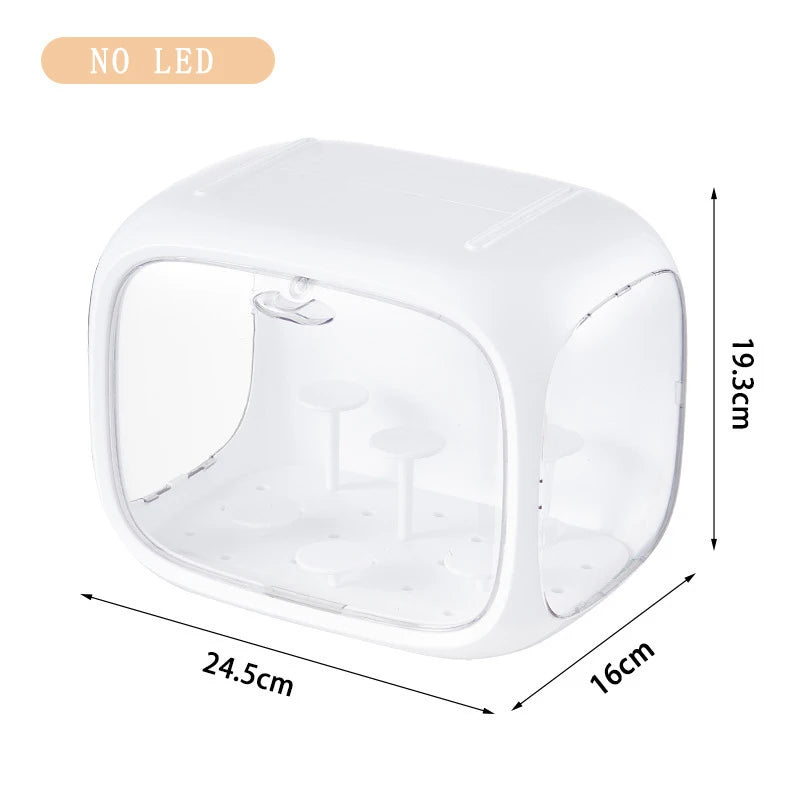 Practical Blind Box Storage Display Rack Space Capsule Storage Box Mini Figure Acrylic Display Cabinet Home Ornaments Decoration Peaceful Pleasures Health and Wellness white -no led