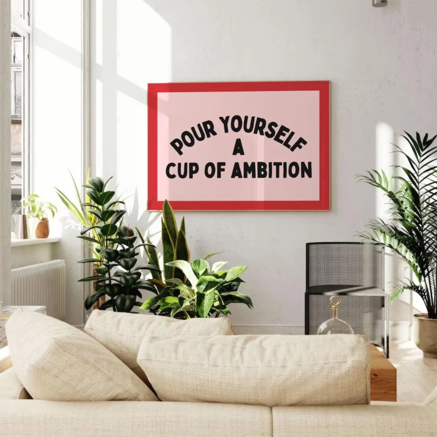 Pour Yourself A Cup Of Ambition Dopamine Canvas Wall Art