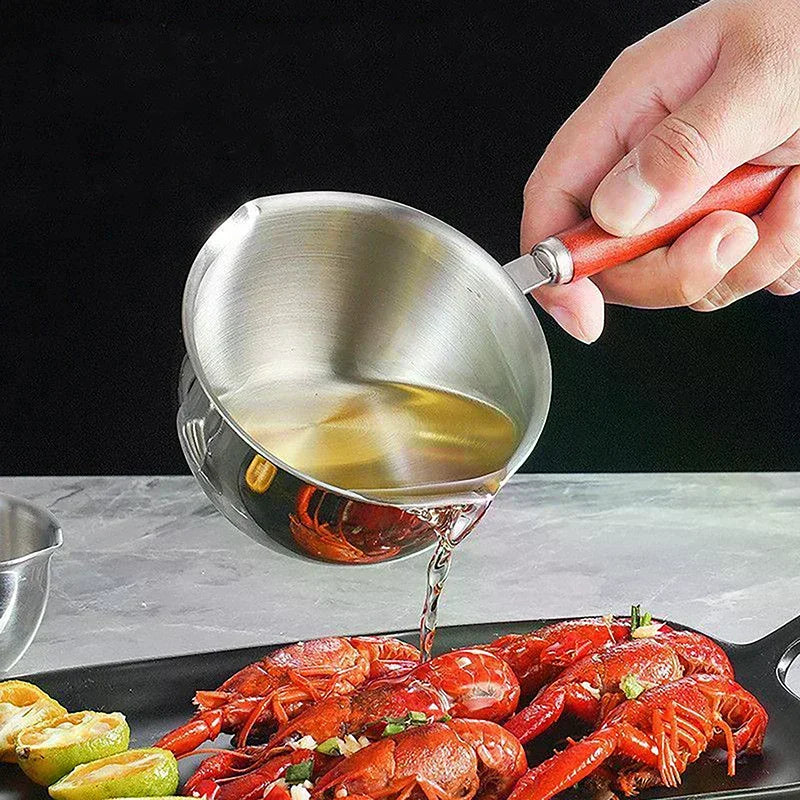 Stainless Steel Long Handle Wax Melting Pot & Butter Warmer Melting Pot Peaceful Pleasures Health and Wellness