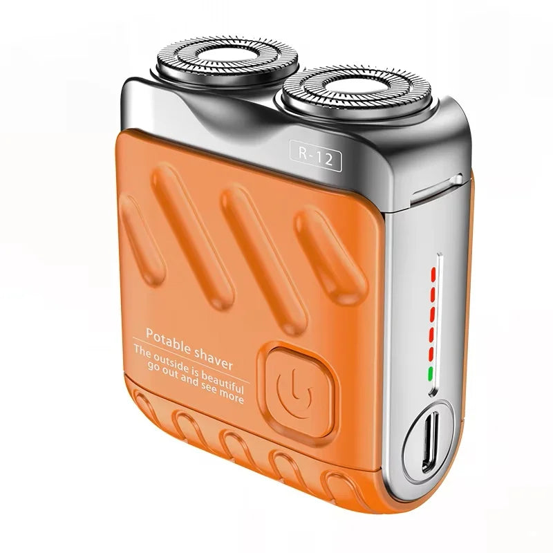 XMSJ Mini Dual Head Rotary Shaver IPX7 Waterproof Type-C Travel Razor