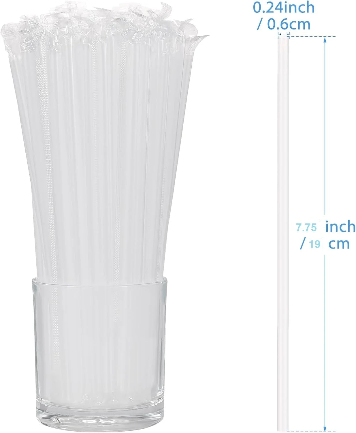 Stirrer Straws Individually Wrapped Disposable Plastic Drinking Sip Stir Sticks for Cocktails and Coffee BPA-Free Disposable Peaceful Pleasures Health and Wellness 19cm 5Bags