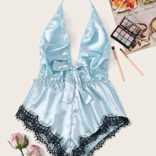 Women's Ice Silk One-Piece Pajamas | Summer Babydoll Sleepwear Women's Pajamas Peaceful Pleasures Health and Wellness