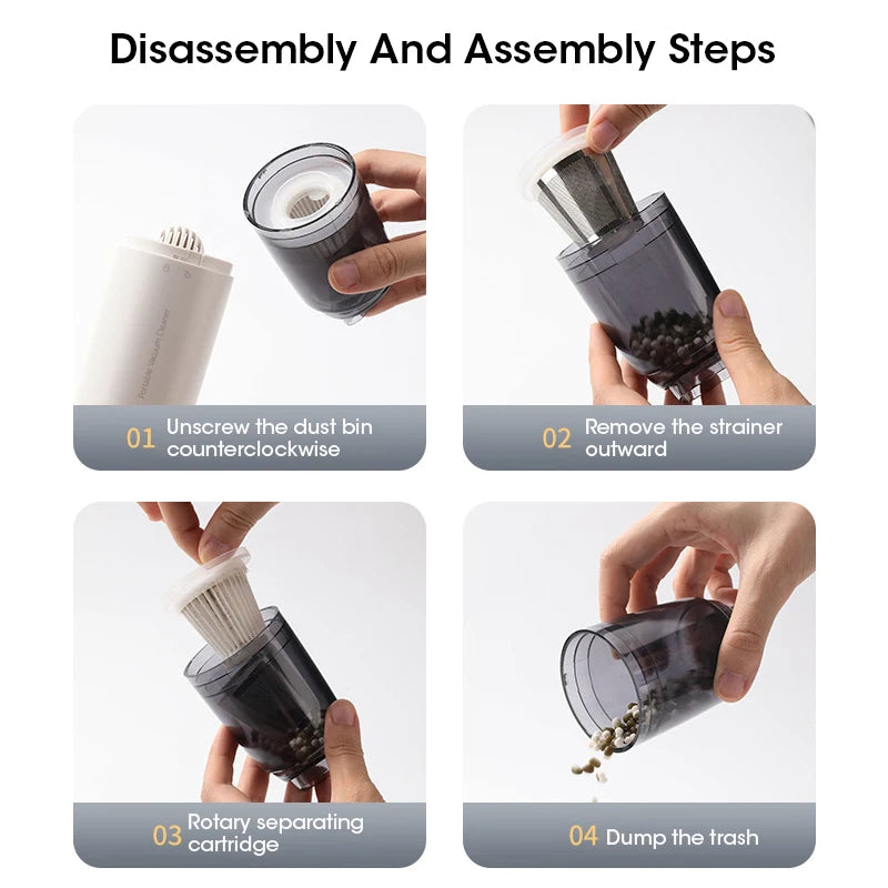 Portable Wireless Handheld Car Vacuum Cleaner Rechargeable 13000Pa Cyclone Suction Automotive Dust Catcher For Car Peaceful Pleasures Health and Wellness