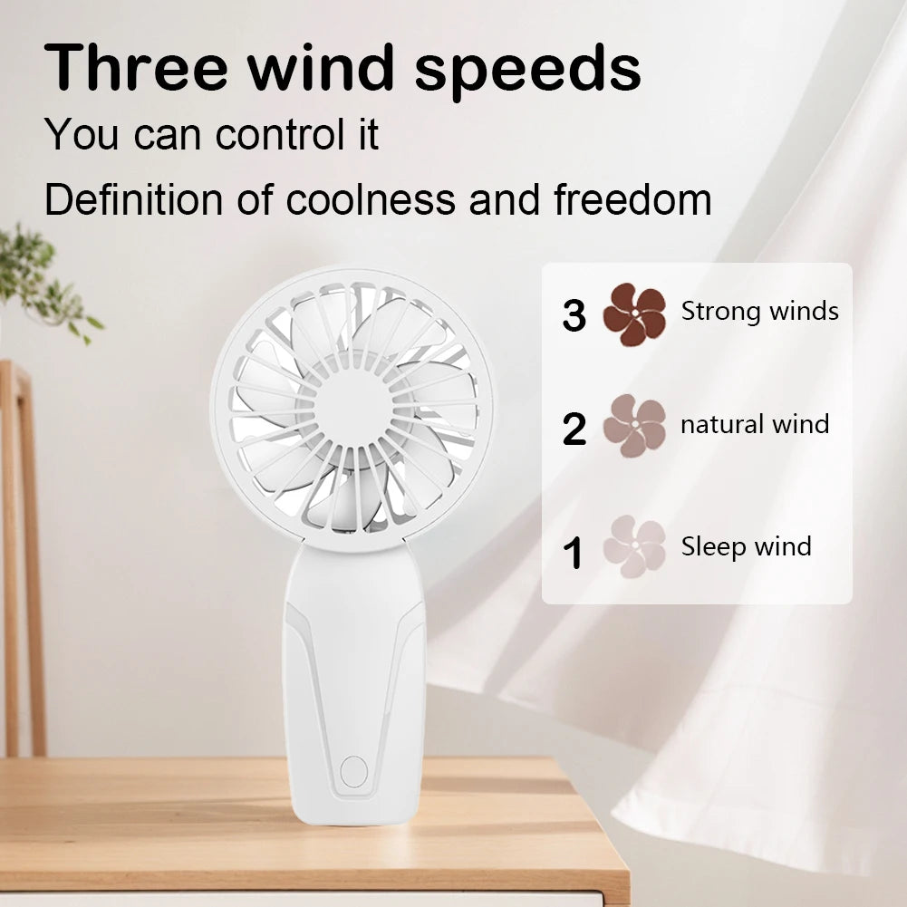 USB Rechargeable Mini Personal Fan – 3-Speed Compact Cooler Peaceful Pleasures Health and Wellness