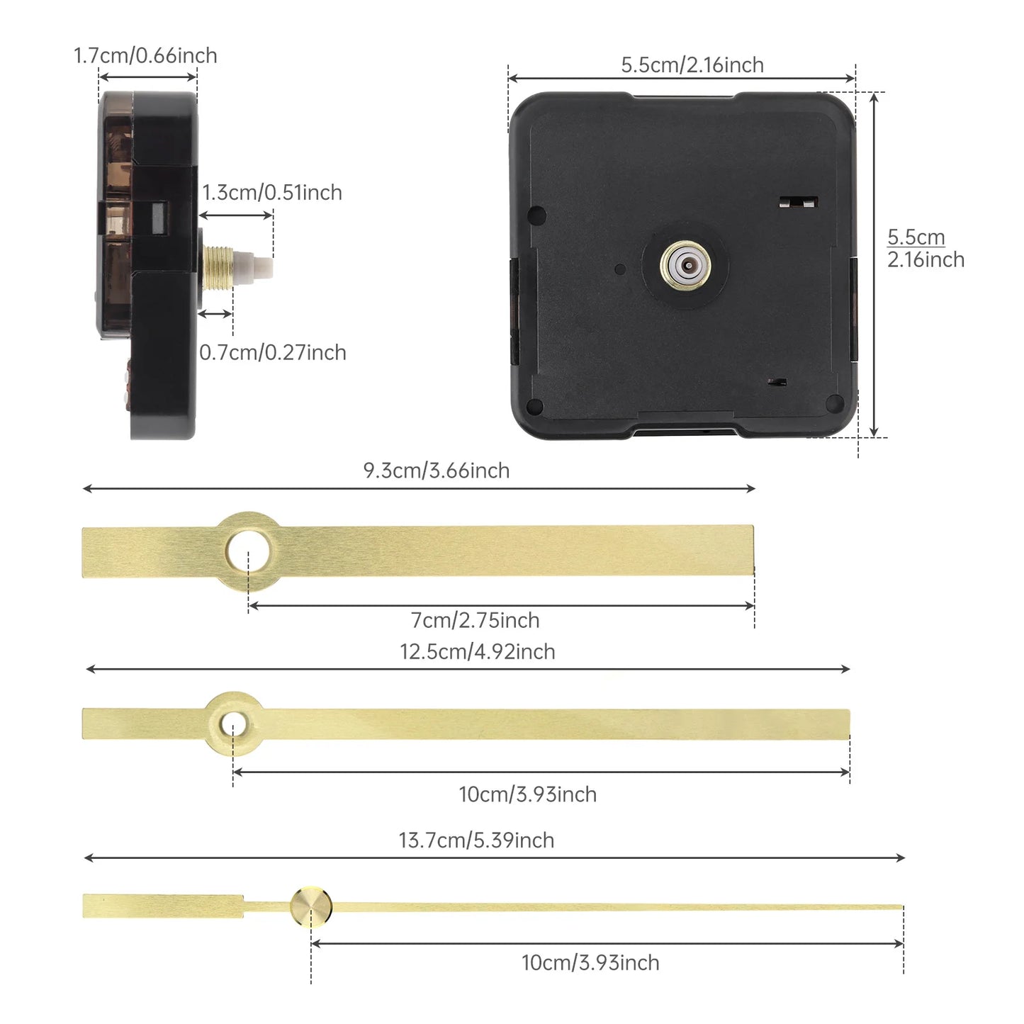 Quartz Battery Operated Silent Wall Clock Movement Mechanisms for DIY / Repair, Clock Parts Replacement Peaceful Pleasures Health and Wellness 13mm 3 Hand Pointers China Mainland