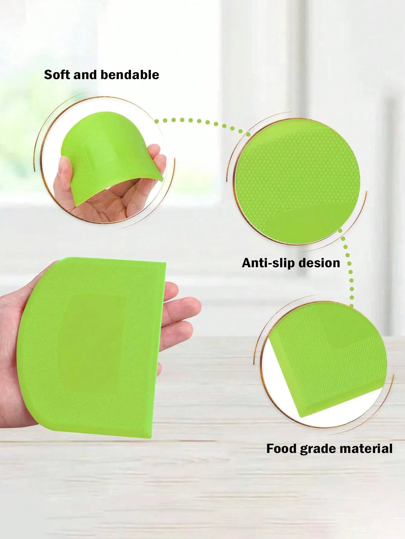 2pcs Dough Scraper Bowl Food-safe Plastic Dough Cutter Flexible Bench Multipurpose Food Scrappers for Bread Dough Peaceful Pleasures Health and Wellness