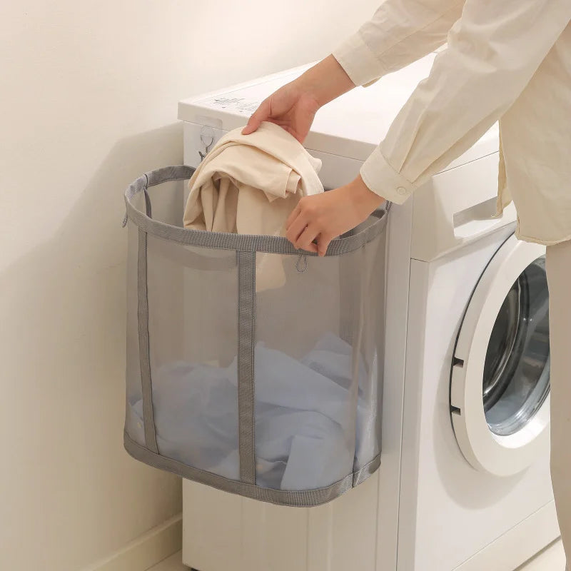 Collapsible Mesh Laundry Hamper Bag with Handles | Dorm Travel