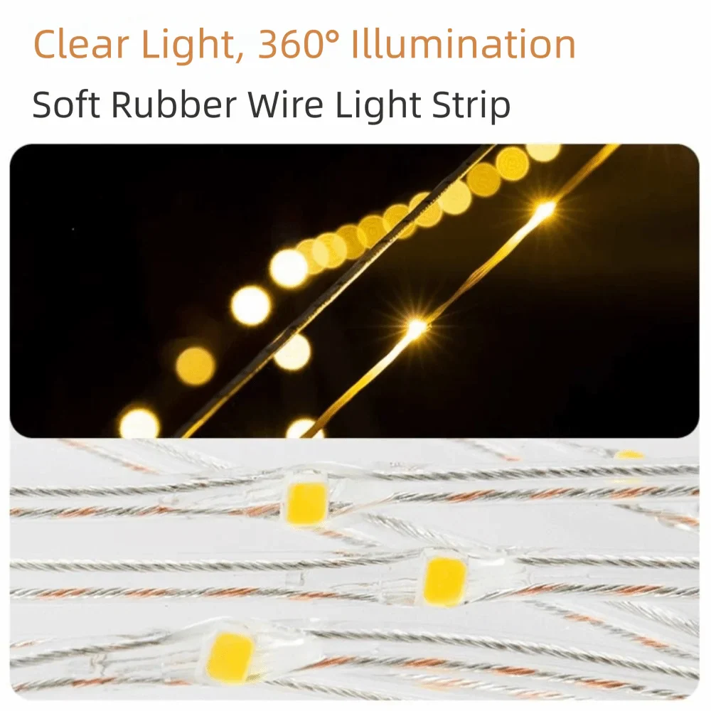 USB Rechargeable LED Camping String Lights – 8m Portable