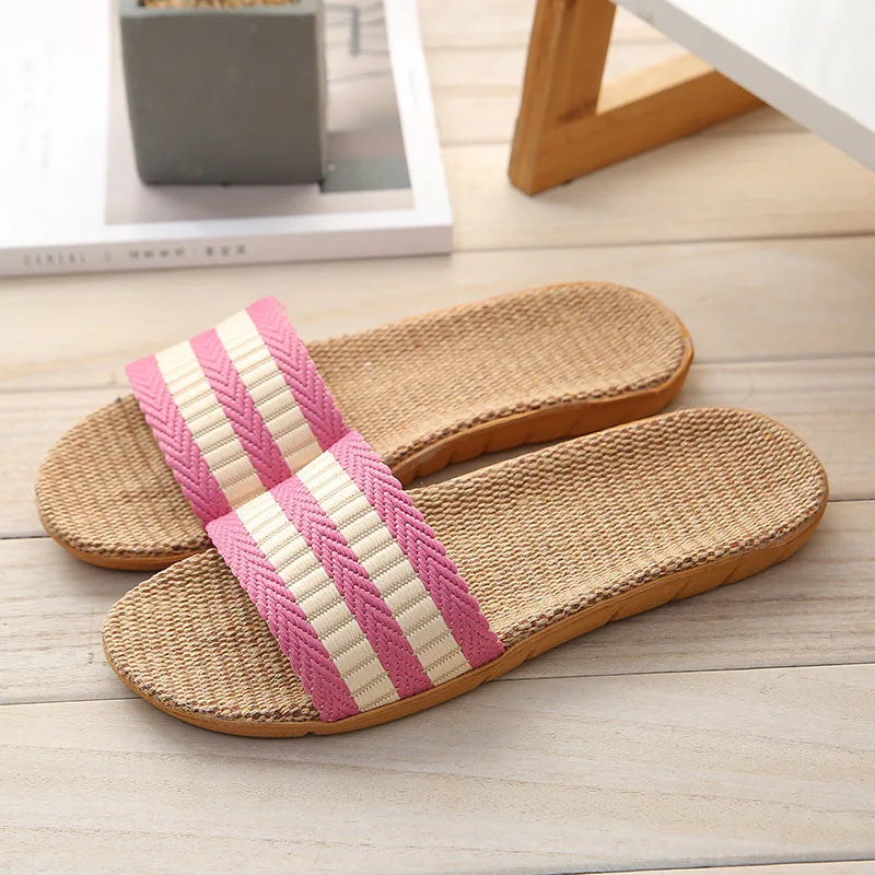 Men's Striped Slip-On Slides | Indoor, Beach & Shower Slippers