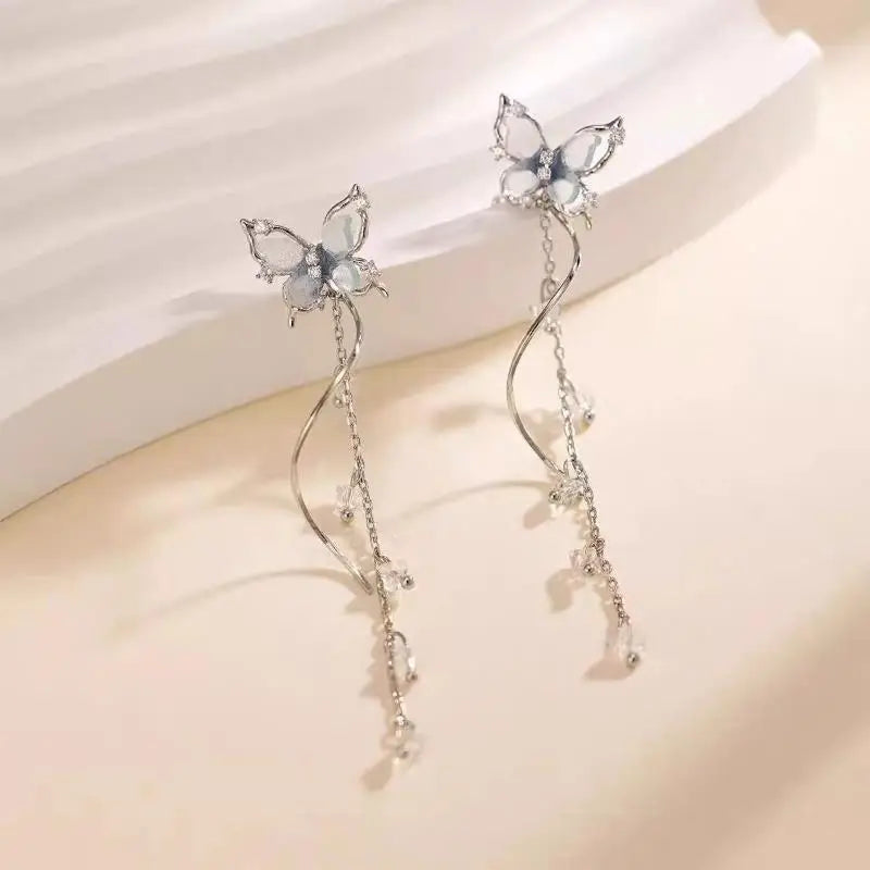 Butterfly Long Tassel Drop Earrings for Women | Wedding Gift