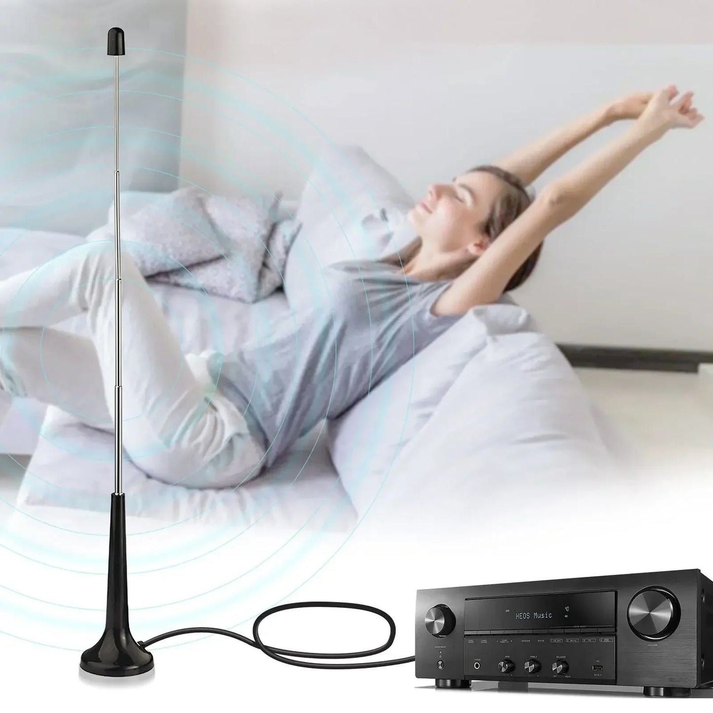 Indoor High-Gain Digital TV Antenna – 5dBi, F Connector, 3m