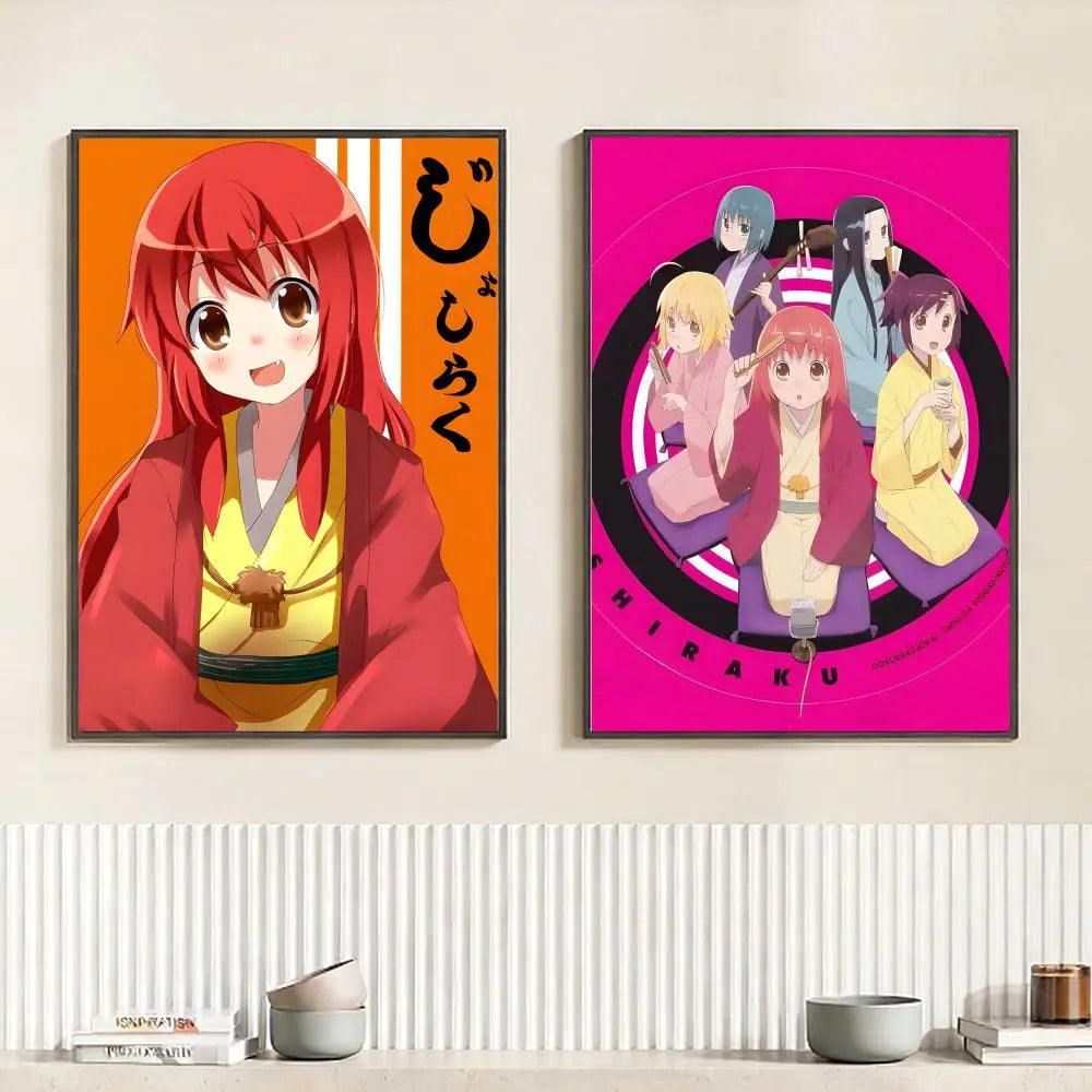 Joshiraku Anime HD Self-Adhesive Waterproof Wall Art Poster Anime Wall Poster Peaceful Pleasures Health and Wellness