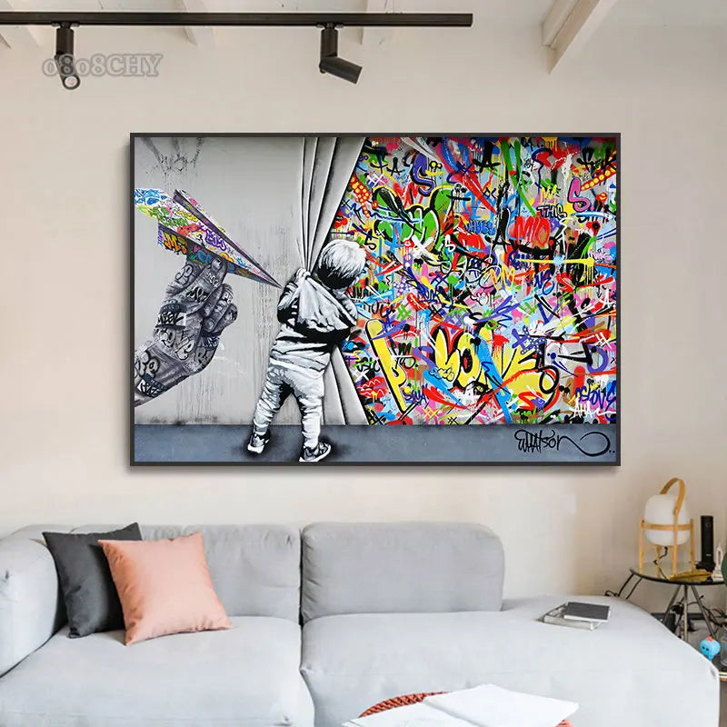 Banksy Monkey "Life Is Short" Graffiti Canvas Wall Art Print Canvas Wall Art Peaceful Pleasures Health and Wellness