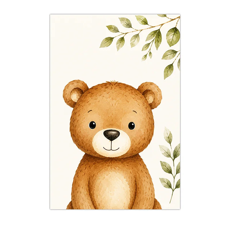 Watercolor Safari Animals Wall Art Cute Jungle Canvas Painting Poster Prints For Kids Room Nursery Decor Peaceful Pleasures Health and Wellness 02 50x70cm NoFrame China Mainland