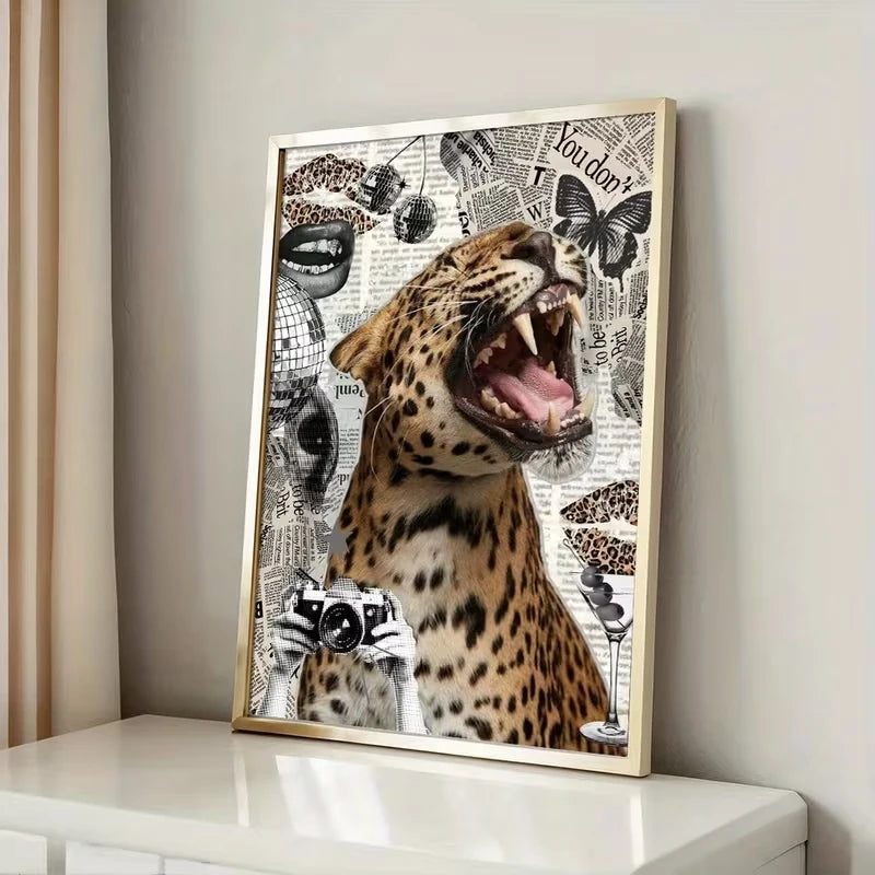 Leopard Roar Canvas Wall Art Print | Home Decor Poster