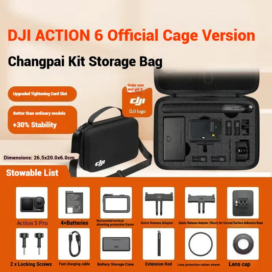 Portable Hard Case for DJI Osmo Action 6 | Storage Bag Action Camera Case Oasis Select black big bag