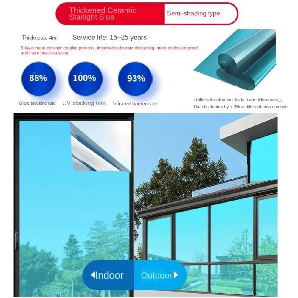 One-Way Mirror Window Film | UV Privacy Sun Blocking Sticker