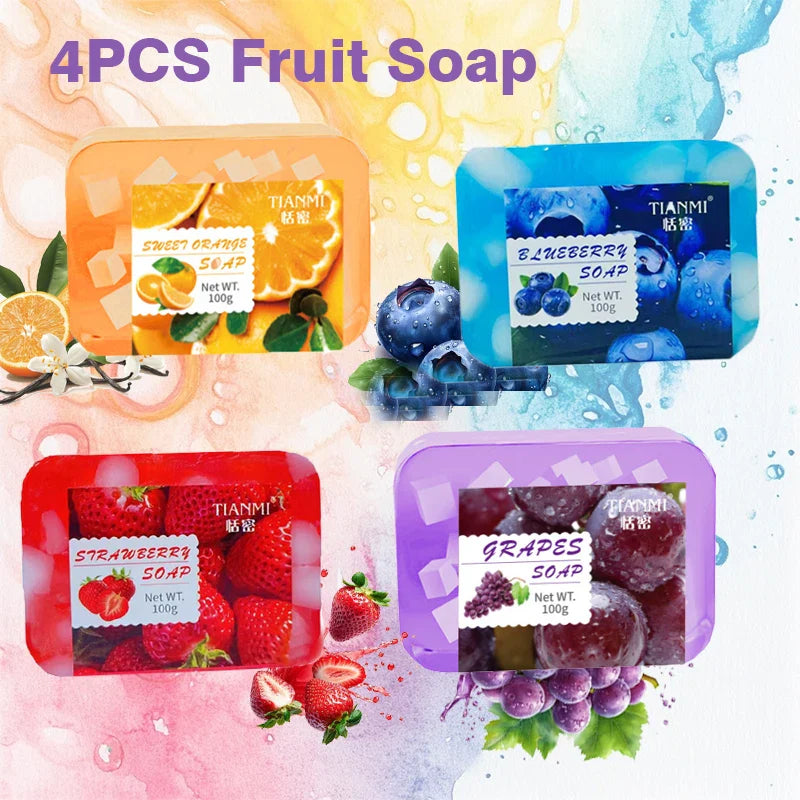 4-Piece Fruit Jelly Soap – Cleanse, Moisturize & Nourish