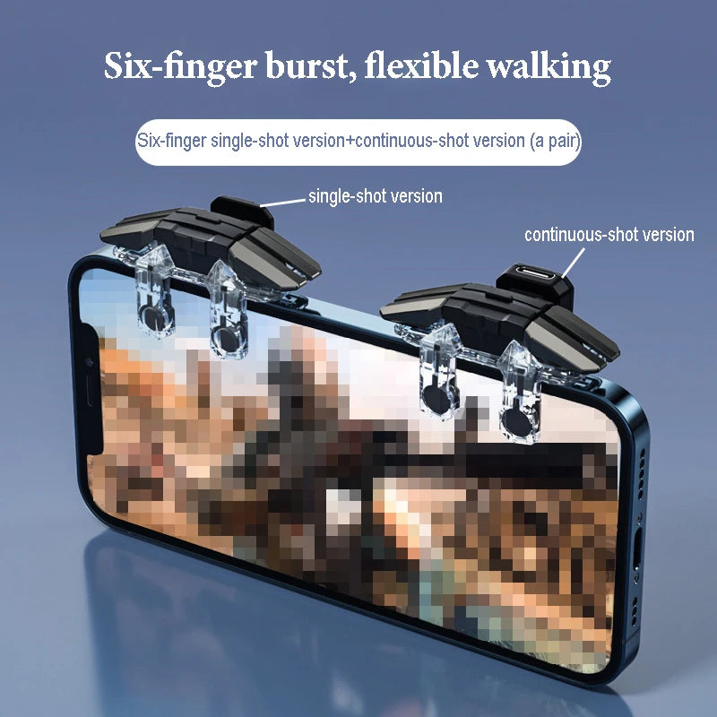JS65 Six-fingered Chicken-eating Artifact for mobile phone Auxiliary Gun Shooting and Peace Pulse Repetition Game handle Peaceful Pleasures Health and Wellness Pulse continuous