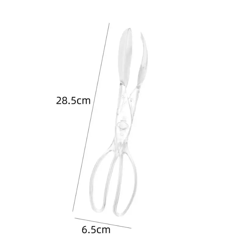 Transparent Plastic Salad Tongs | Food-Safe BBQ Kitchen Tool