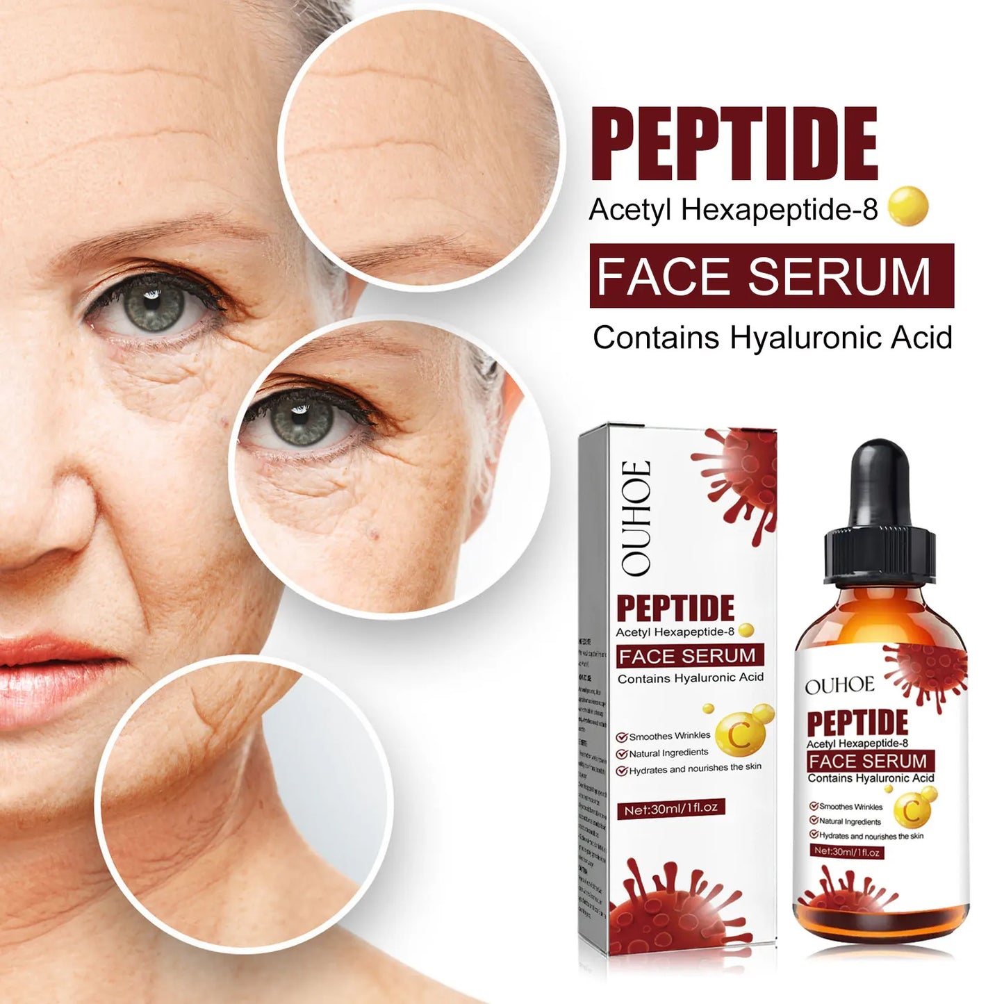 Ouhoe 30ml Anti-Aging Wrinkle Fading Firming Face Serum