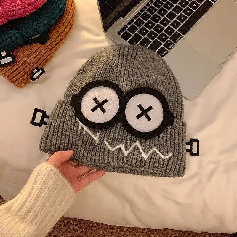 Cute Cartoon Knit Beanie | Funny Warm Winter Hat for Women