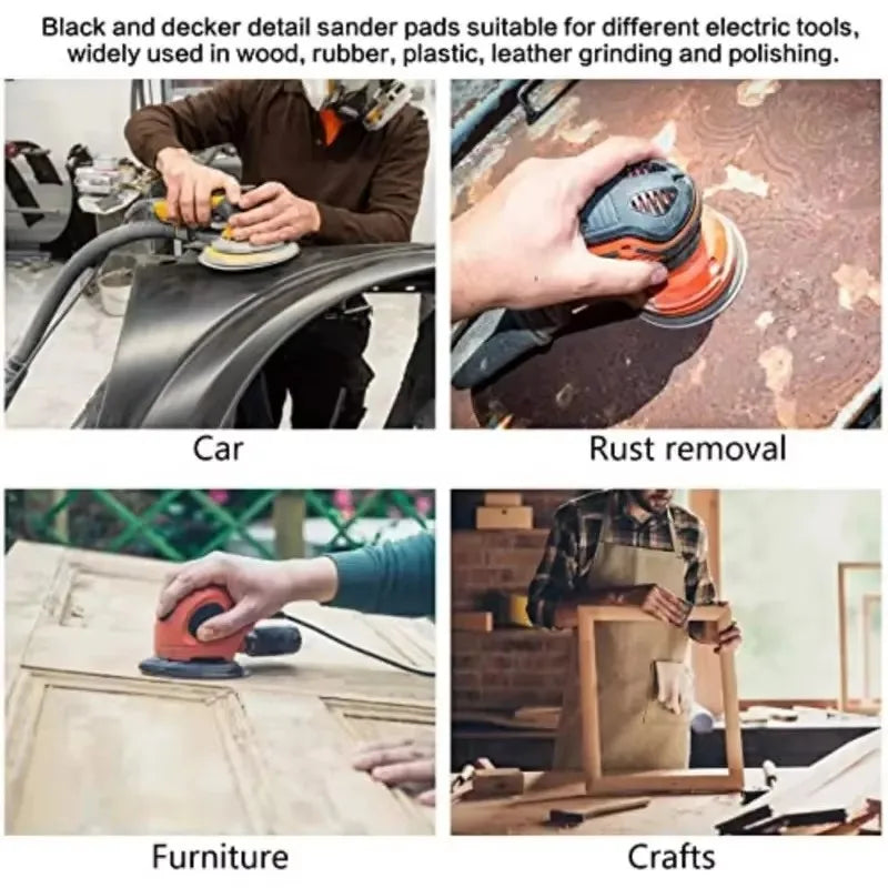 Triangular Sanding Pads Detail Sander Red Flocked 6-Hole Sandpaper