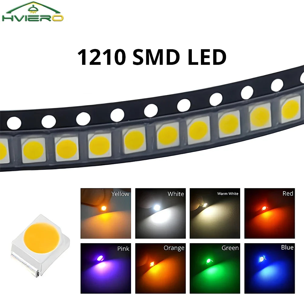 1000pcs 1210 SMD LED Chips – Multi-Color Super Bright DIY Pack