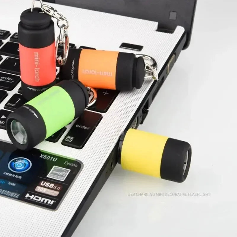 LED Micro Keychain Flashlight – USB Rechargeable & Waterproof
