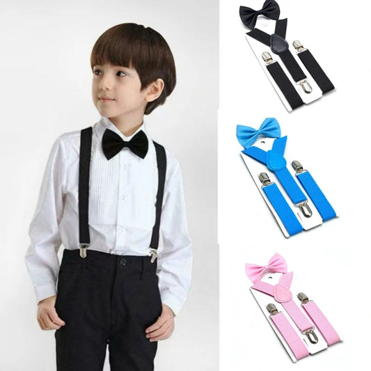 1 Pcs Adjustable Elastic Suspenders with Bow Tie for Kids Boys Girls Fashionable Y Back Suspenders Set Children Accessories Peaceful Pleasures Health and Wellness