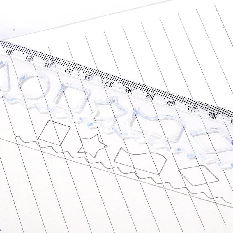 30cm Folding Flexible Transparent PVC Ruler | Student Drawing Tool