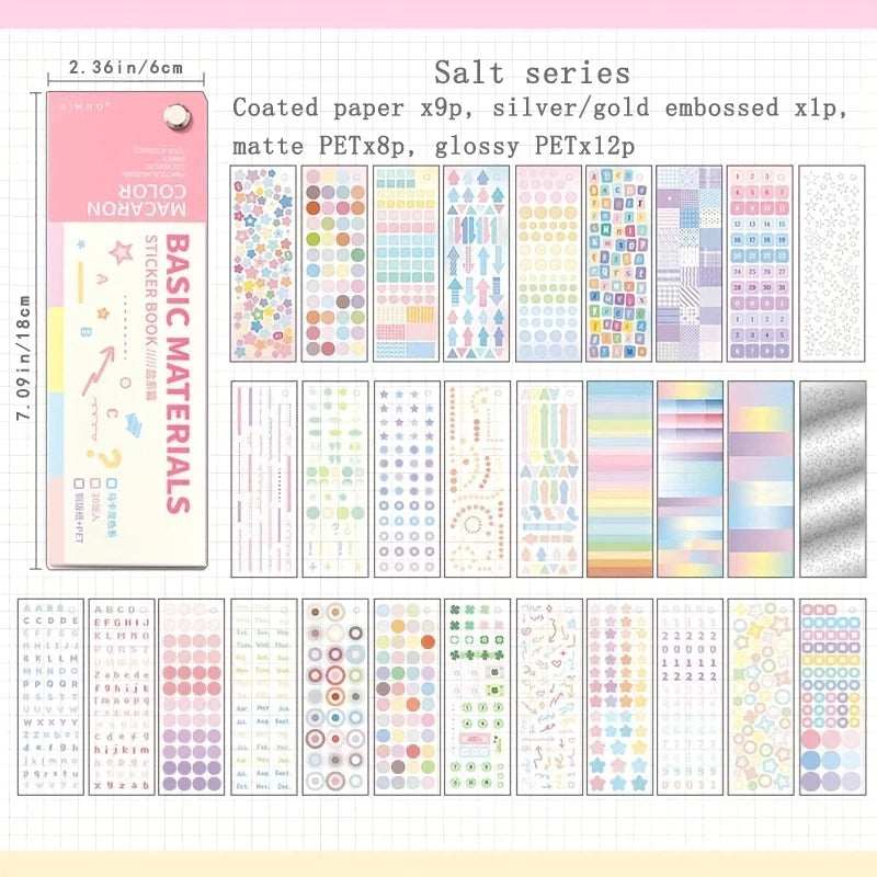 30 Sheets Rotatable Self-adhesive Stickers Morandi Series Including